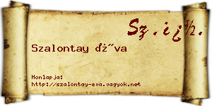Szalontay Éva névjegykártya