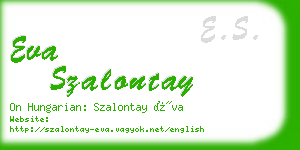 eva szalontay business card